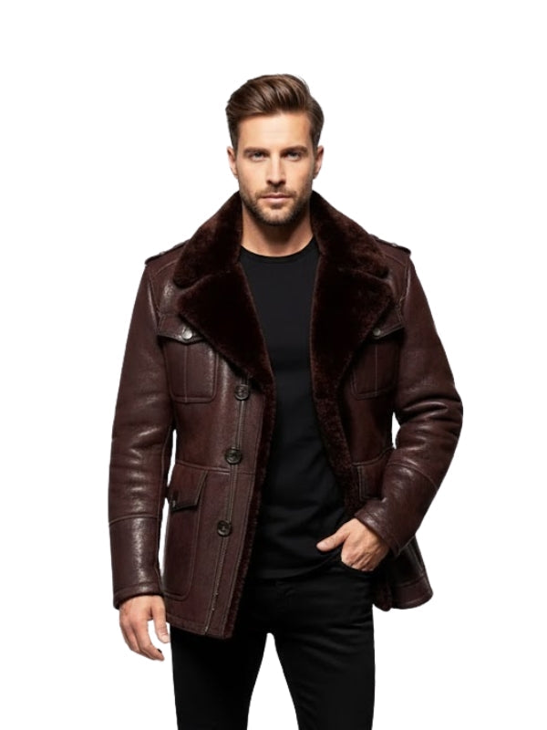 Men's Aviator B3 Flying Pilot American Maroon Leather Jacket