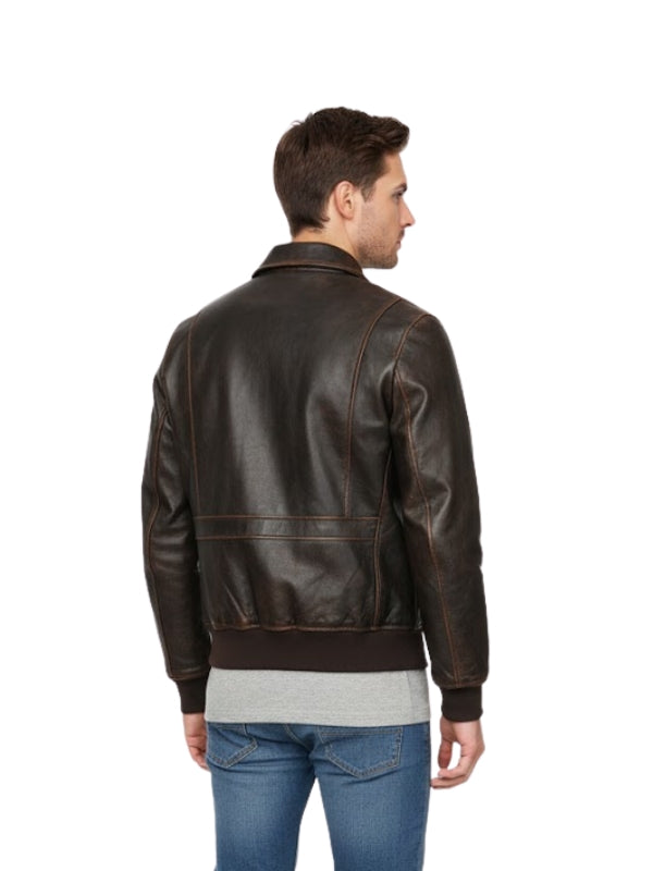 Men's Black B3 Raf Aviator Flying Pilot Vintage Bomber Leather Jacket