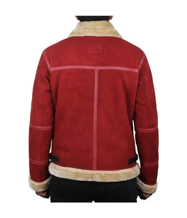 Ryan Reynolds Spirited Christmas Red Suede Leather Jacket